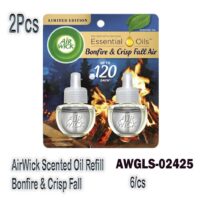 2 Pk. AirWick Scented Oil Refill-Bonfire & Crisp Fall 6/Cs