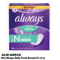 56ct Always Daily Fresh Normal 0% 4/cs