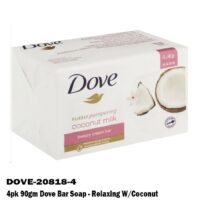 4pk 90gm Dove Bar Soap -  Relaxing W/Coconut 12/cs