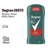 2.7 Oz. Degree- Deod Stick, Sport Men 12/cs Exp.1/27