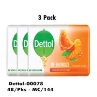 3pk 100gr Dettol Bar Soap-Energize 48/cs