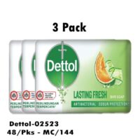 3pk 100gr Dettol Bar Soap- Lasting Fresh 48/cs****00074 Exp: 2/28