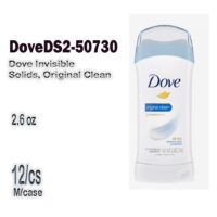 2.6oz Dove Invisible Solids, Original Clean 12/cs Exp.9/27
