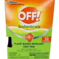 10ct OFF! Botanicals Towelettes Wipes Natural Insect Mosquito Repellent 8/Cs