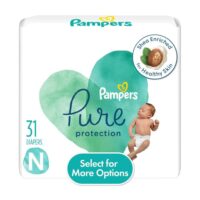 31ct. Pampers Diaper-New Born, Pure Protection, Jumbo Pack 4/cs