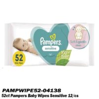52ct Pampers Baby Wipes Sensitive 12/cs