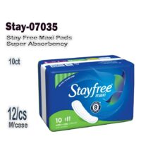 10ct Stay Free Maxi Pads Super Absorbency 12/cs