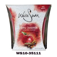 10 Oz White Swan/ Scented Candle/ Apple Cinnamon 6/cs
