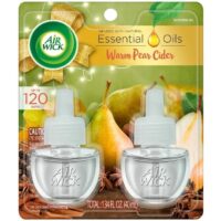 2pk. Air Wick Scented Oil Refill- Warm Pear Cider Essential Oil 6/cs