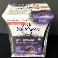 10 Oz White Swan/ Scented Candle/ Cozy Cabin Night 6/cs